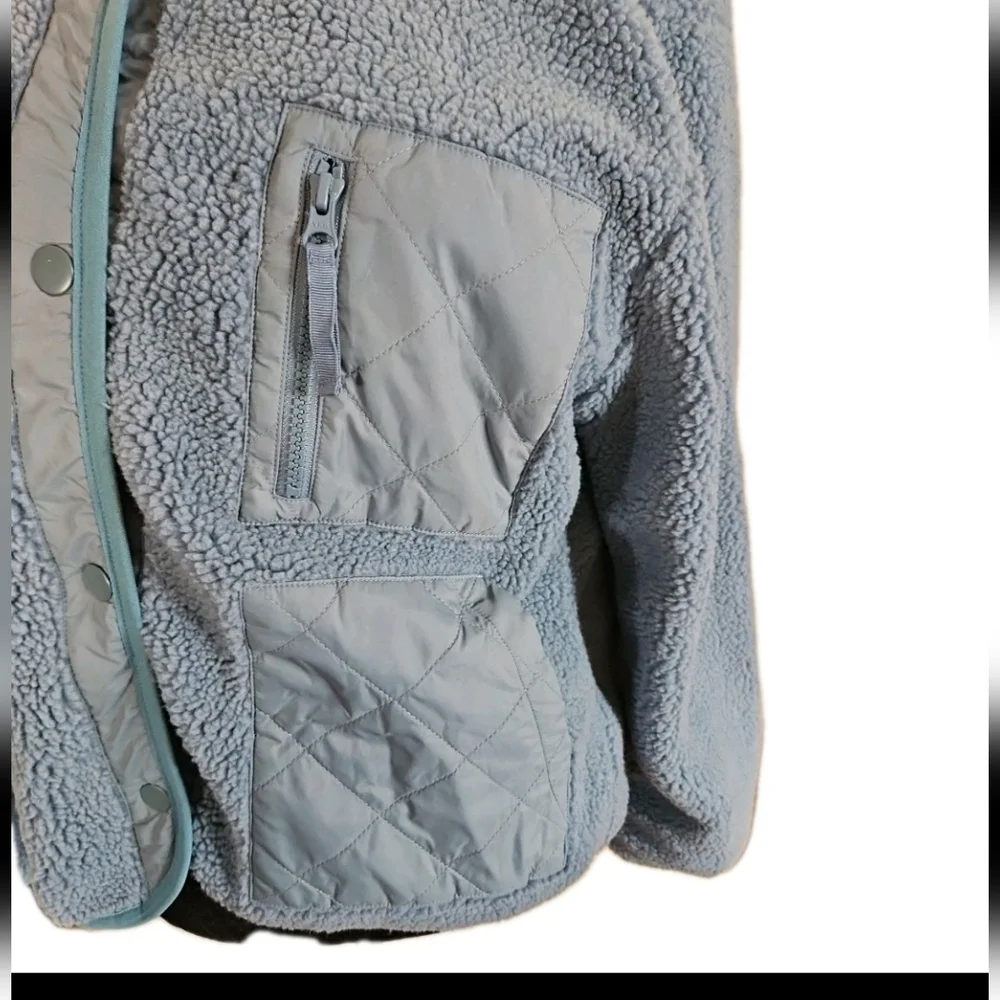 Rails Womens Lorena Steel Blue Sherpa Cozy Winter Outerwear Jacket S - Picture 9 of 16